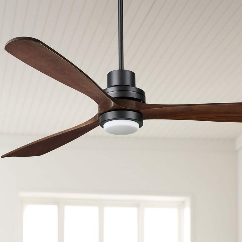 Image 1 66 inch Casa Delta DC XL Dark Walnut Outdoor LED Ceiling Fan with Remote