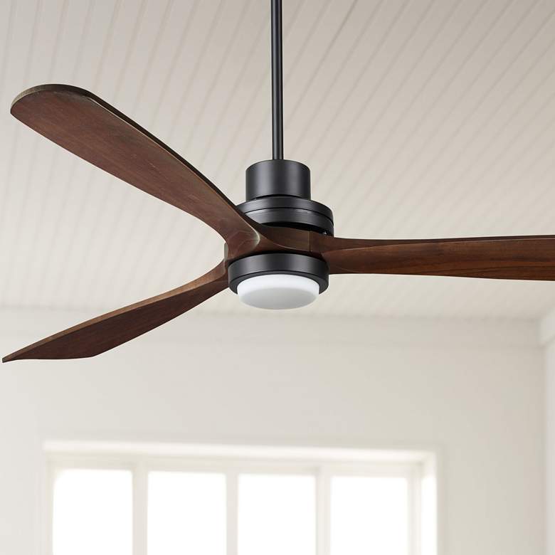 Image 1 66" Casa Delta DC XL Dark Walnut Outdoor LED Ceiling Fan with Remote