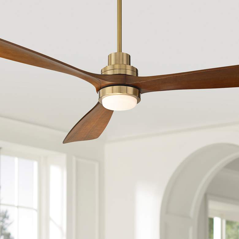 Image 1 66" Casa Delta DC XL Soft Brass LED Ceiling Fan with Remote