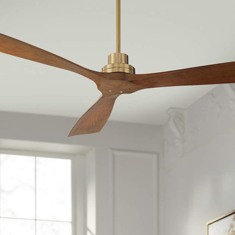 Image 1 66" Casa Vieja Delta DC XL Soft Brass Ceiling Fan