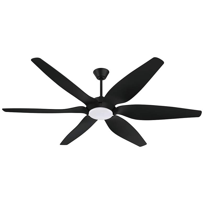 Image 7 66" Craftmade Zoom Flat Black Damp LED Ceiling Fan with Remote more views