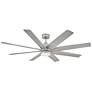 66" Hinkley Concur Brushed Nickel Wet Rated 8-Blade Smart Ceiling Fan