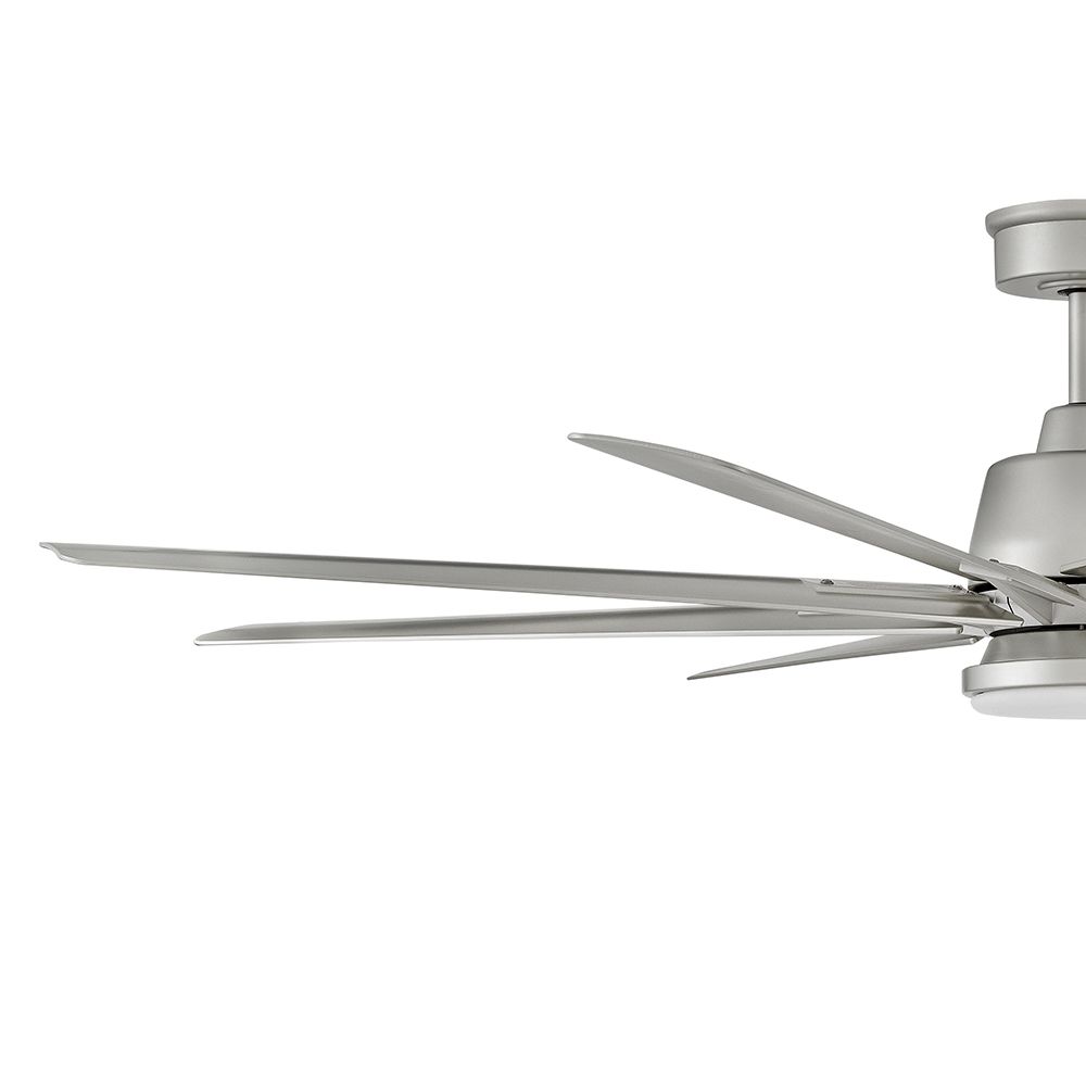 66" Hinkley Concur Brushed Nickel Wet Rated 8-Blade Smart Ceiling Fan