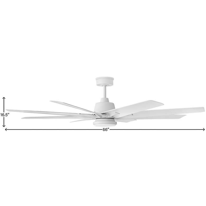 Image 7 66" Hinkley Concur LED Wet Rated 8-Blade Matte White Smart Ceiling Fan more views