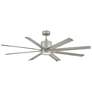 66" Hinkley Vantage Brushed Nickel Outdoor LED Smart Ceiling Fan