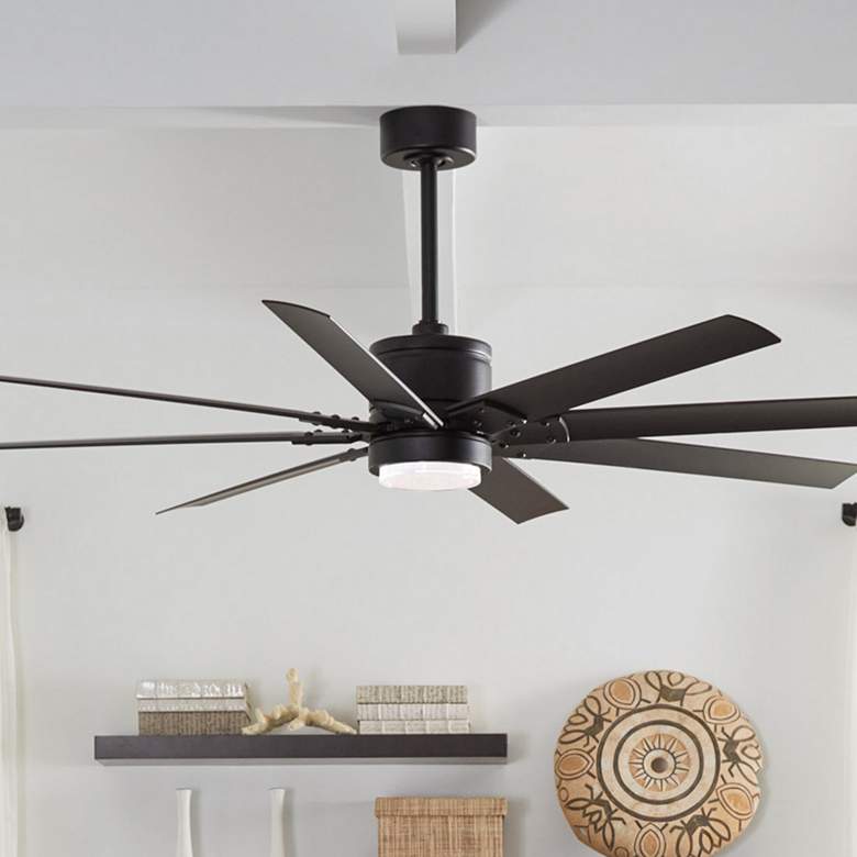 Image 1 66" Modern Forms Renegade Black LED Smart Ceiling Fan