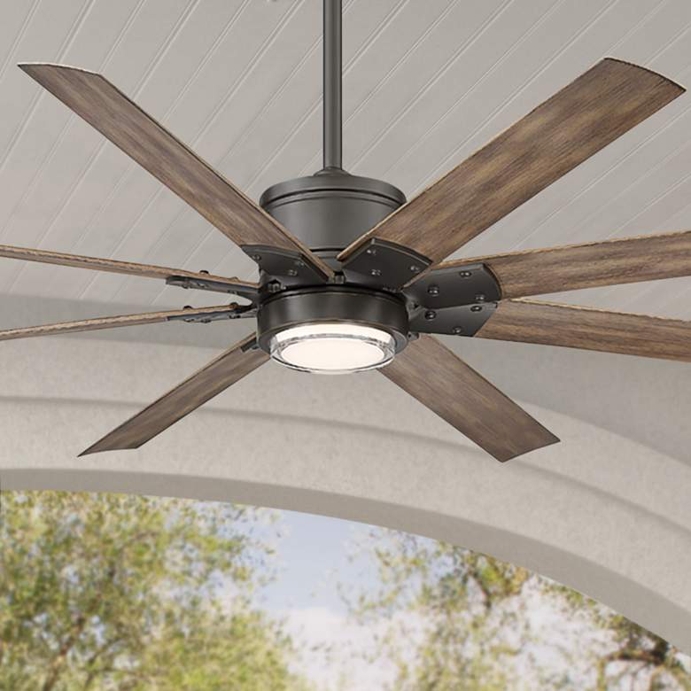Image 1 66" Modern Forms Renegade Bronze LED Wet Rated Smart Ceiling Fan