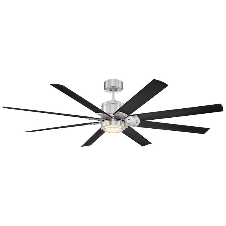 Image 1 66 inch Modern Forms Renegade Brushed Nickel 3500K LED Smart Ceiling Fan