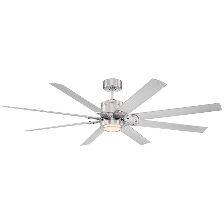Image 2 66" Modern Forms Renegade Brushed Nickel LED Wet Smart Ceiling Fan