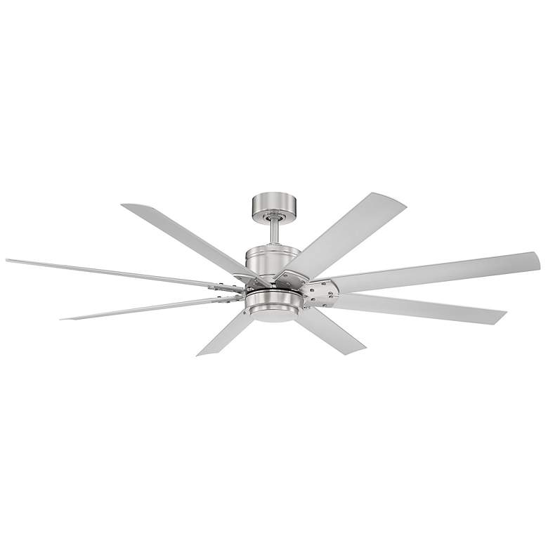 Image 5 66" Modern Forms Renegade Brushed Nickel LED Wet Smart Ceiling Fan more views