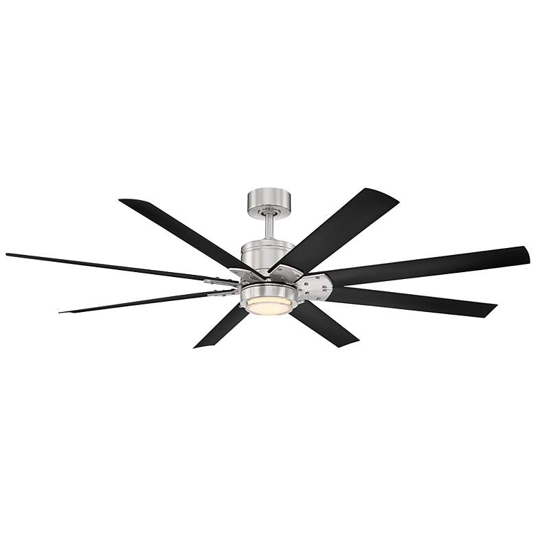 Image 1 66" Modern Forms Renegade Brushed Nickel LED Wet Smart Ceiling Fan