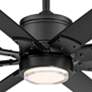 66" Modern Forms Renegade Matte Black 3500K LED Wet Smart Ceiling Fan in scene