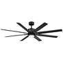 66" Modern Forms Renegade Matte Black 3500K LED Wet Smart Ceiling Fan in scene