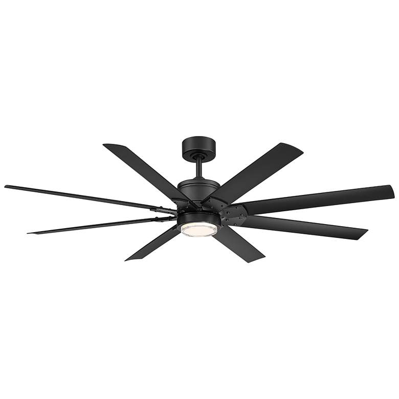 Image 2 66 inch Modern Forms Renegade Matte Black LED Wet Rated Smart Ceiling Fan