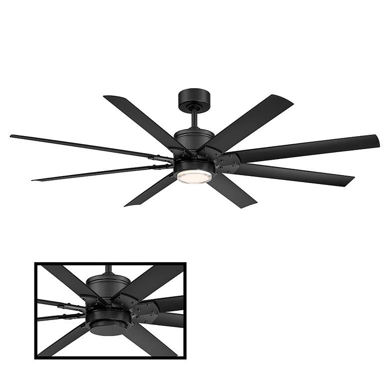Image 3 66 inch Modern Forms Renegade Matte Black LED Wet Rated Smart Ceiling Fan more views
