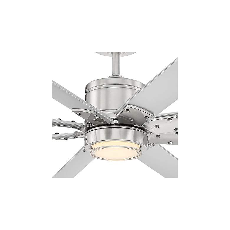Image 3 66" Modern Forms Renegade Nickel 3500K LED Wet Smart Ceiling Fan more views