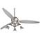 66" Spyder™ Brushed Steel Ceiling Fan with 5-Light Kit