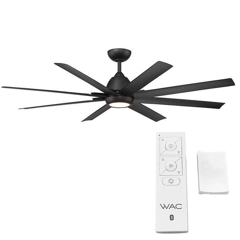 Image 6 66" WAC Mocha Matte Black LED Smart Ceiling Fan more views