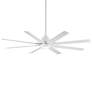 66" WAC Mocha XL Matte White Wet Rated LED Smart Ceiling Fan