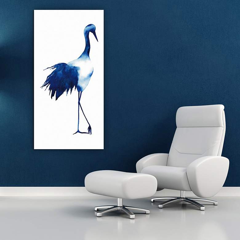 Image 1 Ink Drop Crane 1 48"H Free Floating Glass Graphic Wall Art in scene