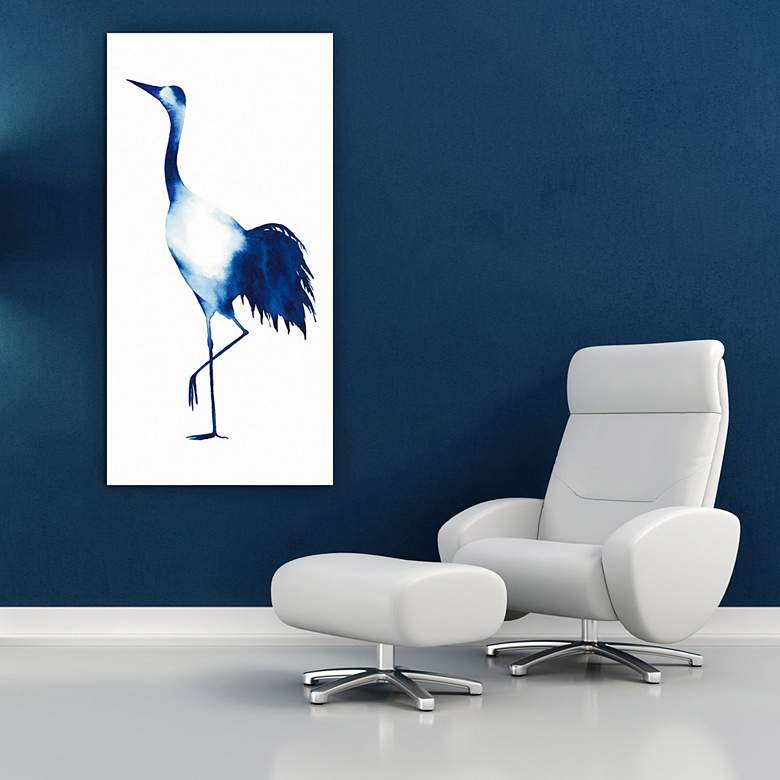 Image 1 Ink Drop Crane 2 48"H Free Floating Glass Graphic Wall Art in scene