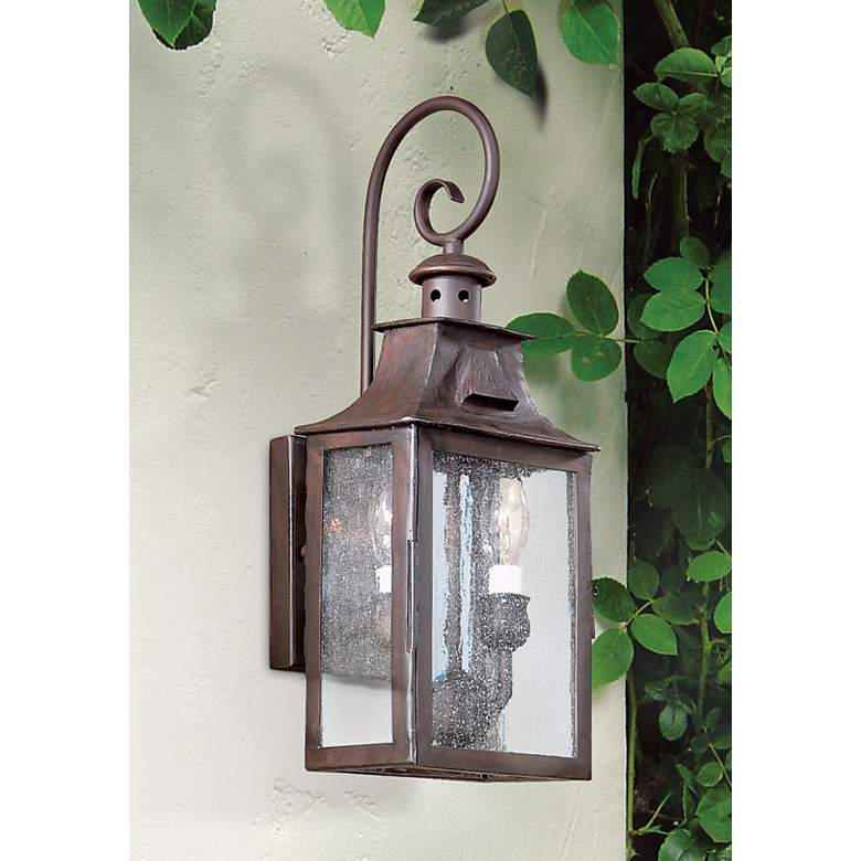 Image 1 Newton Collection 17 1/2 inch High Scroll Arm Outdoor Wall Light in scene
