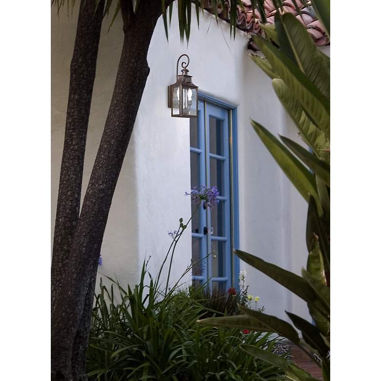 Image 3 Newton Collection 17 1/2 inch High Scroll Arm Outdoor Wall Light in scene