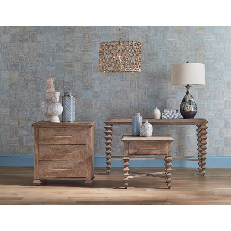 Image 1 Chesapeake 21"W Smoke Wood Natural Rope 4-Light Chandelier in scene