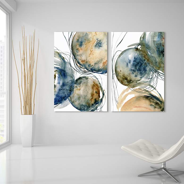 Image 1 Hibernation 64"W Free Floating 2-Piece Glass Wall Art Set in scene