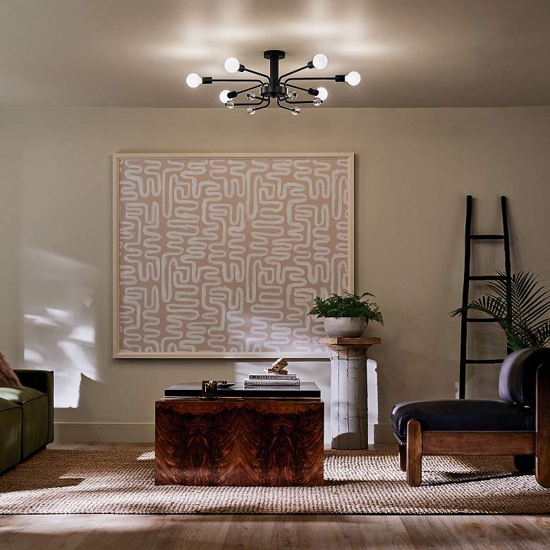 Image 1 Kichler Ocala 41 1/4" Wide Black 6-Light Ceiling Light in scene