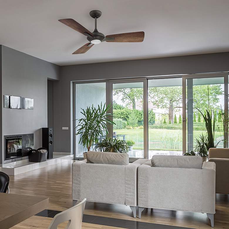 Image 1 52" Modern Forms Mykonos Bronze LED Smart Ceiling Fan in scene