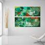 Lolly 63"H Free Floating Tempered 2-Piece Glass Wall Art Set in scene