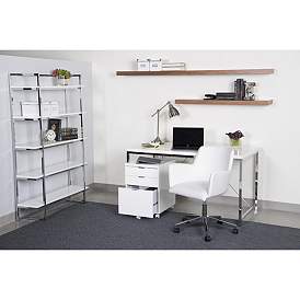 Image1 of Sunny Pro White Leatherette Adjustable Swivel Office Chair in scene