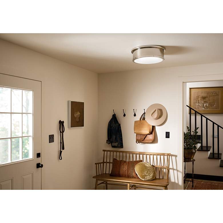 Image 1 Kichler Serca 18" Wide Silver Nickel Finish Flush Mount Ceiling Light in scene