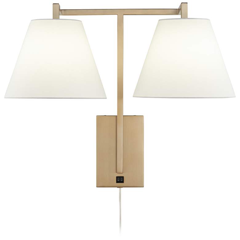 Image 4 67C08 - Nightstand HB/wall lamp with pendant shade more views