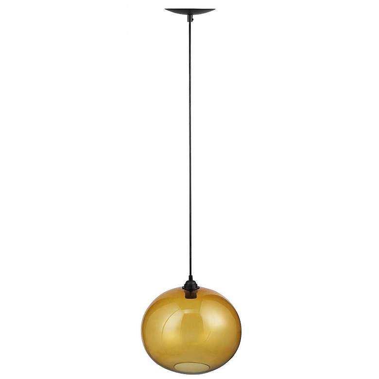 Image 1 67E02 - Decorative Pendant with Amber Glass Globe