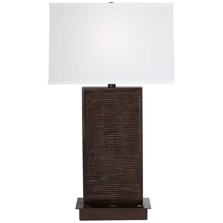 Image 1 67W59 - 28"H Dark Bronze Wavy Table Lamp