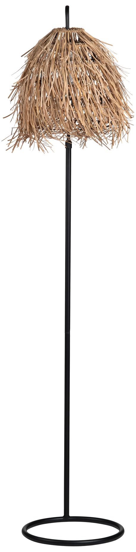 Image 2 68.5"H Matte Metal Floor Lamp with Tan Raffia Shade more views