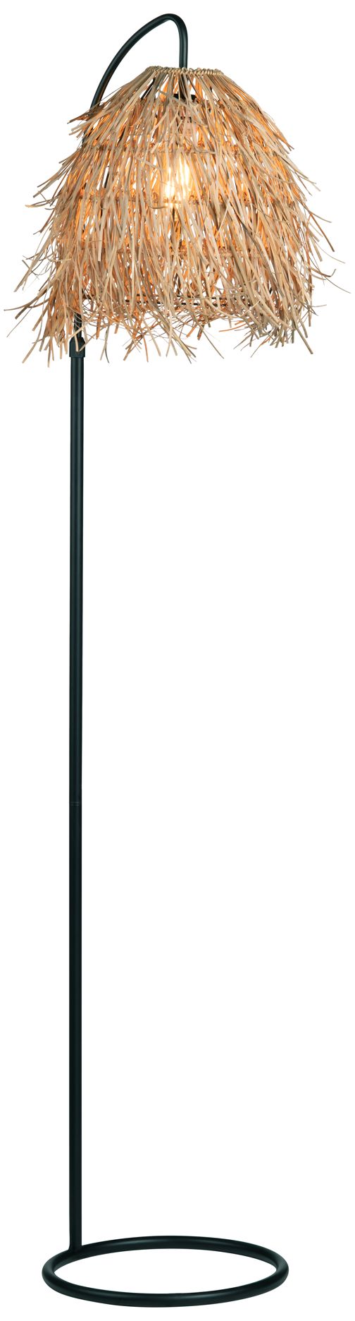 Image 3 68.5"H Matte Metal Floor Lamp with Tan Raffia Shade more views