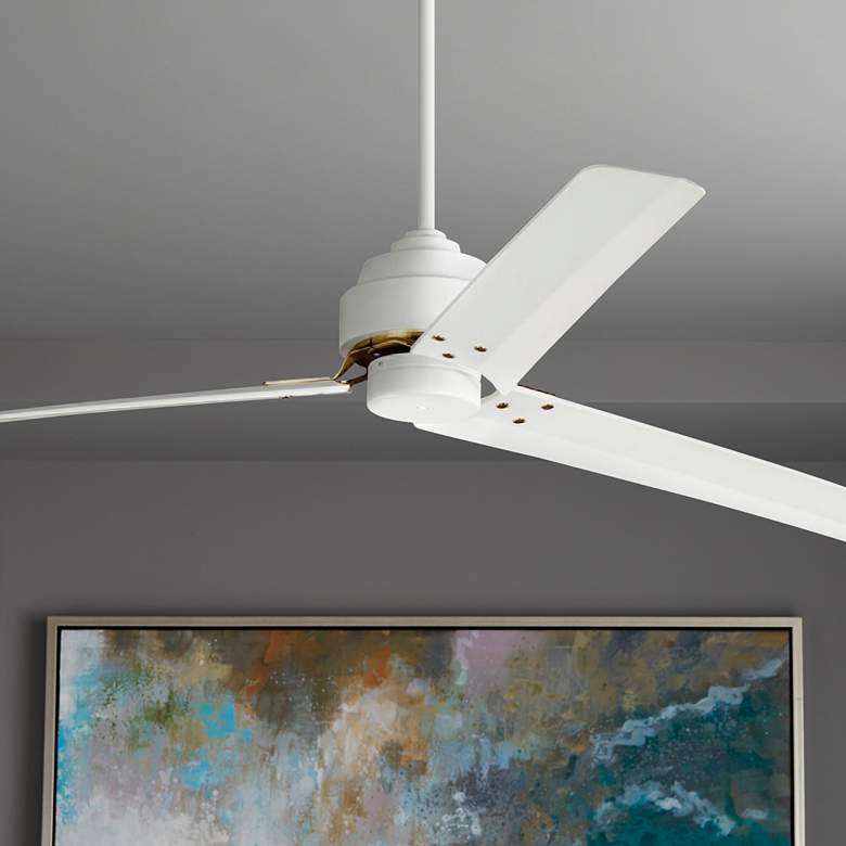 Image 1 68" Arcade Matte White Large Ceiling Fan with Remote