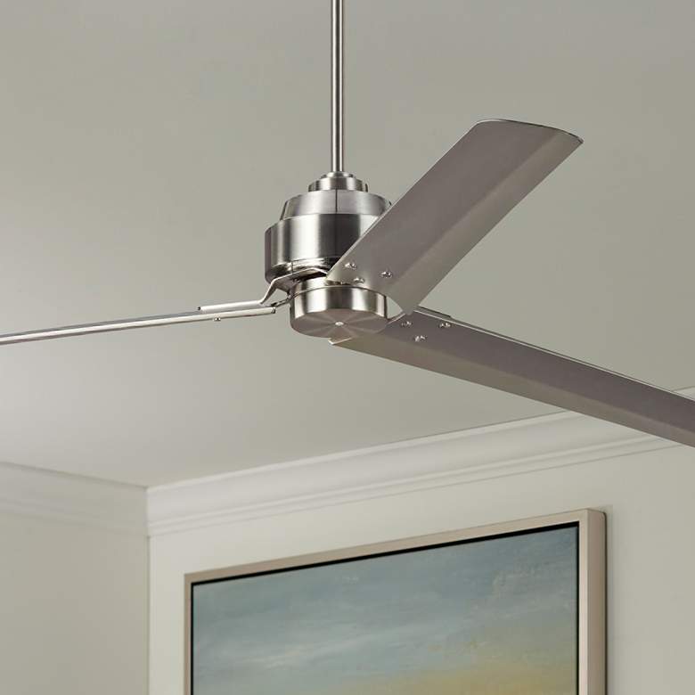 Image 1 68 inch Arcade Nickel Silver Modern Ceiling Fan with Remote