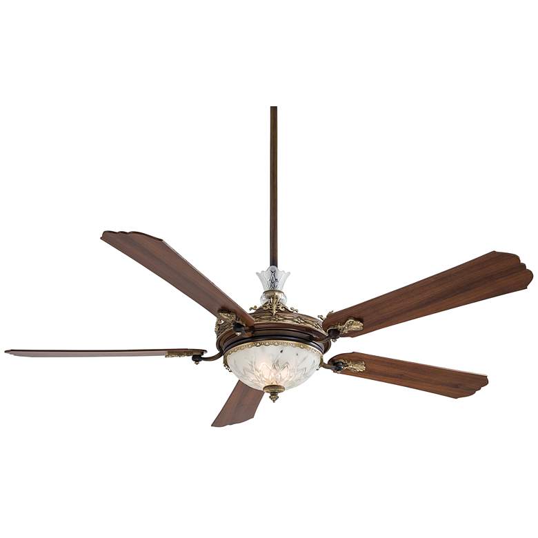 Image 2 68 inch Minka Aire Cristafano Walnut LED Ceiling Fan with Wall Control