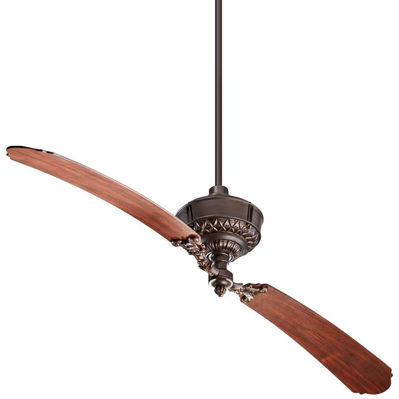 Image 2 68" Quorum Turner Oiled Bronze Two Blade Ceiling Fan with Wall Control