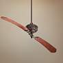 68" Quorum Turner Oiled Bronze Two Blade Ceiling Fan with Wall Control