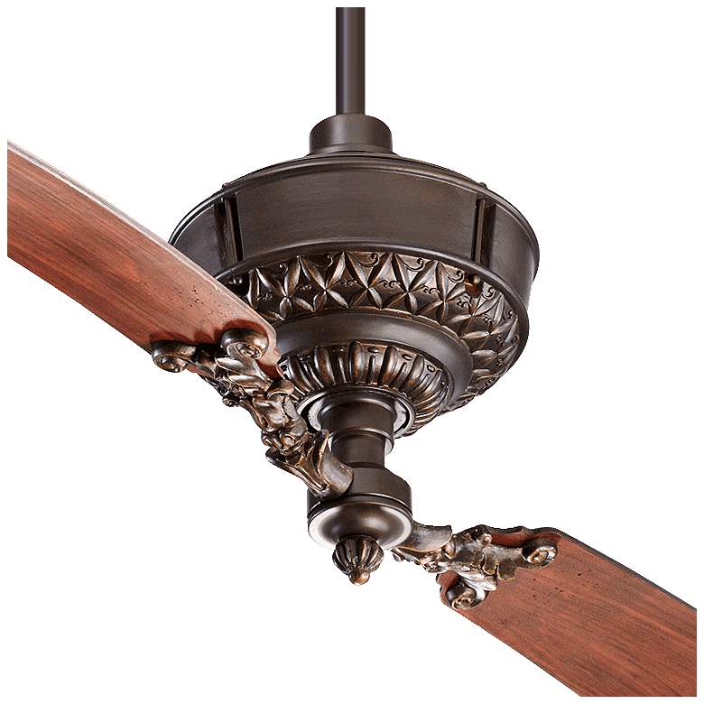 Image 3 68" Quorum Turner Oiled Bronze Two Blade Ceiling Fan with Wall Control more views