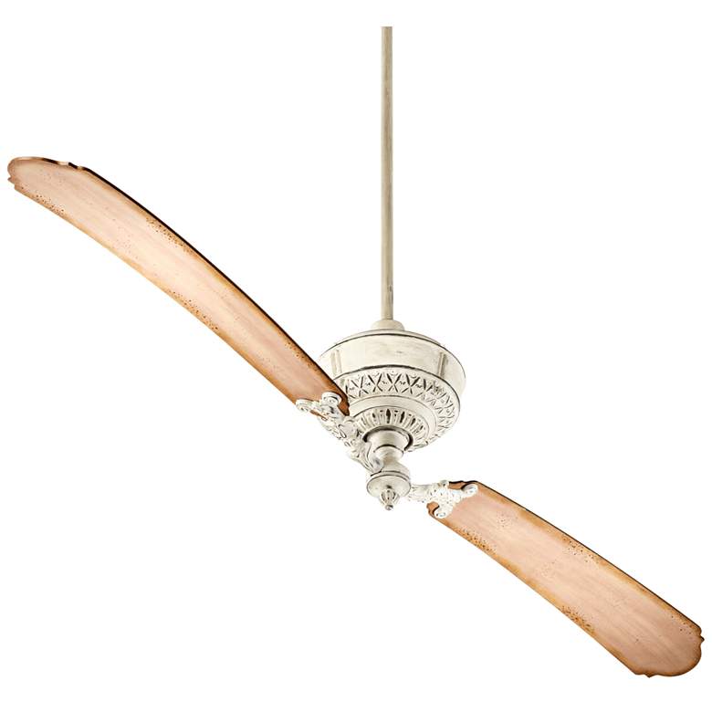 Image 2 68" Quorum Turner White Two Blade Ceiling Fan with Wall Control