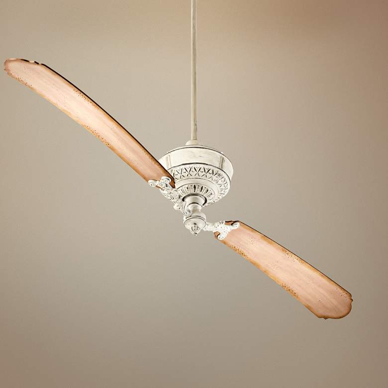 Image 1 68" Quorum Turner White Two Blade Ceiling Fan with Wall Control