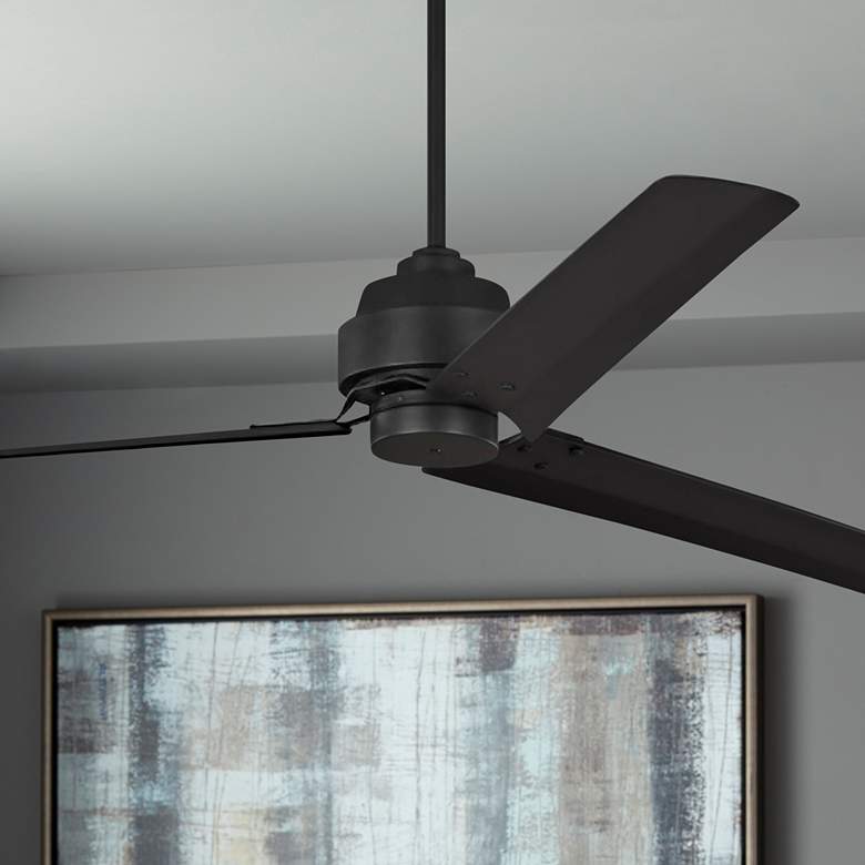 Image 1 68" Visual Comfort Arcade Matte Black Ceiling Fan with Remote