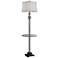 68"H Corvallis Nickel and Glass Tray Table Floor Lamp