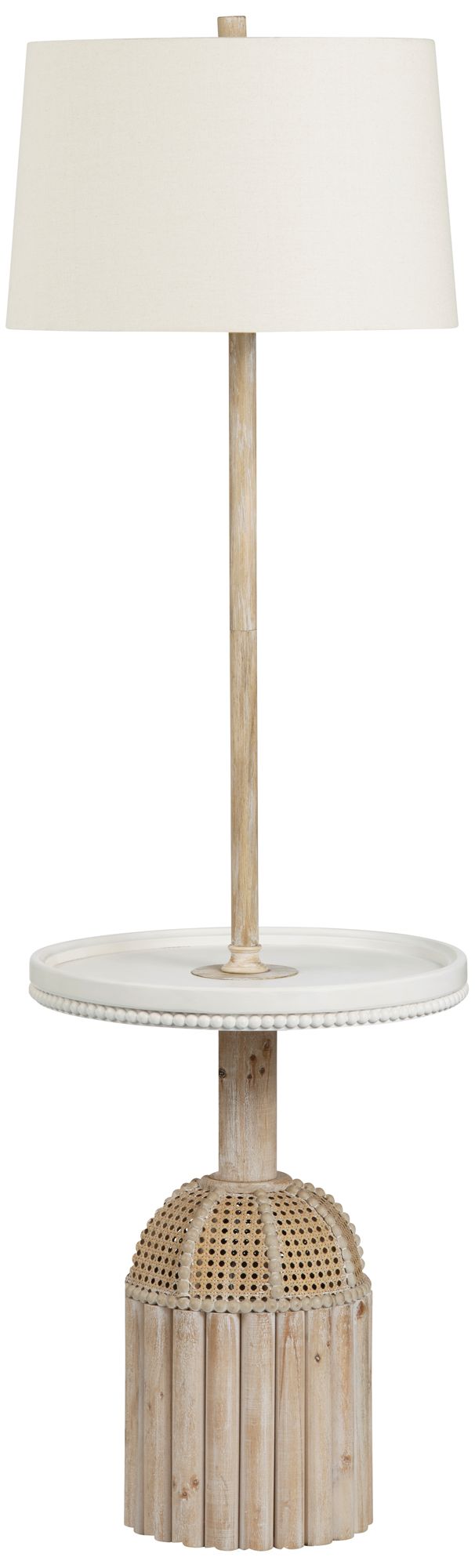 Image 3 68"H Rattan Floor Lamp with Tray Table more views
